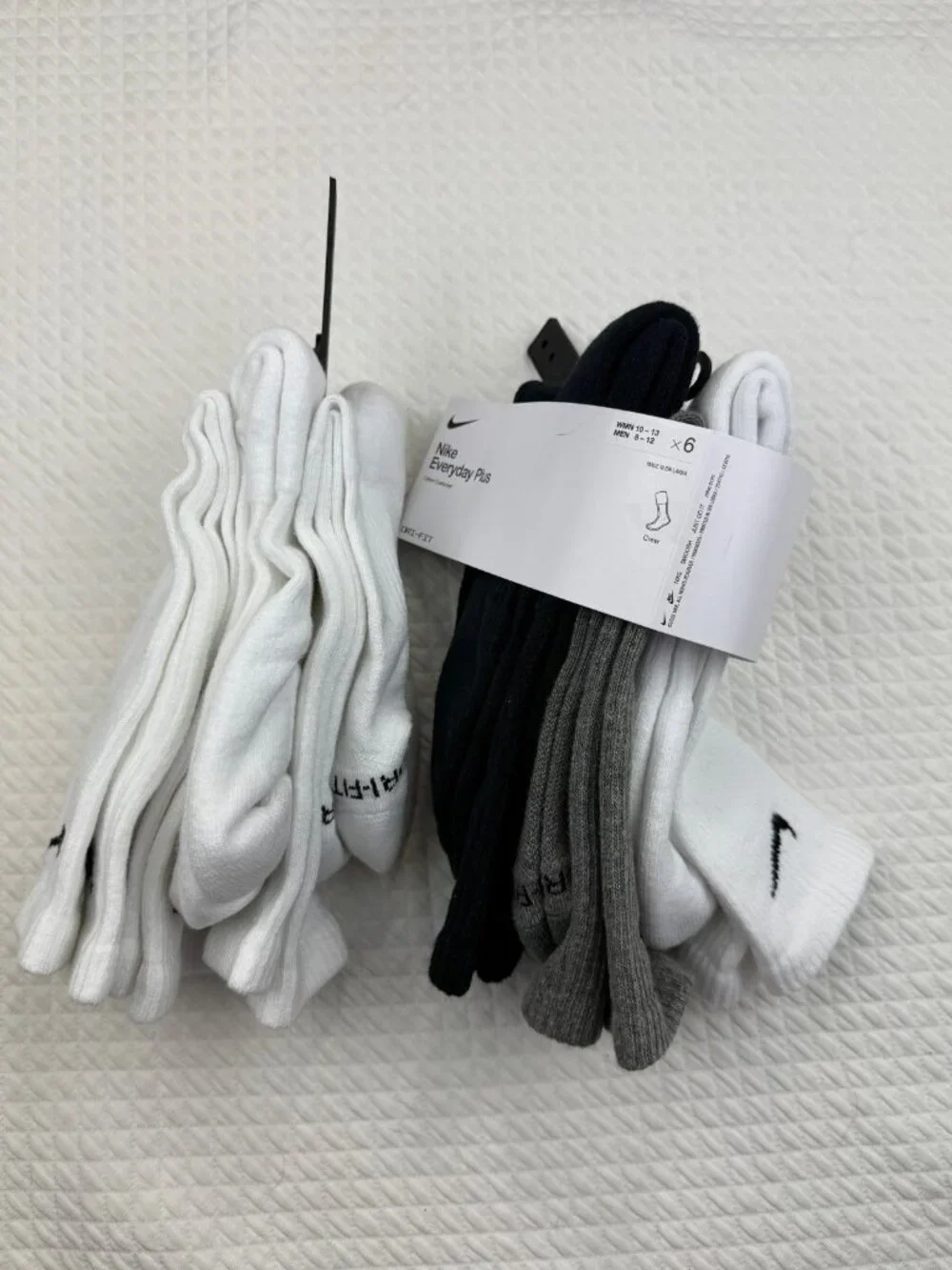 Nike Everyday Plus Dri-FIT Adult Mens L (8-12) Cushioned 6 Pack Crew Socks